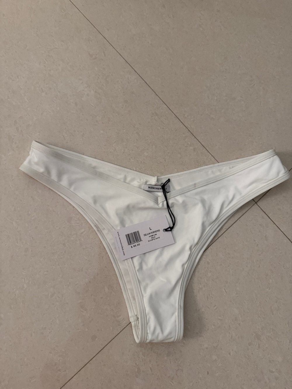 WEWOREWHAT White Women's Bikini Bottom - Sz L